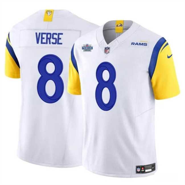 Men & Women & Youth Los Angeles Rams #8 Jared Verse White 2024 With Dradt Patch F.U.S.E Vapor Untouchable Stitched Jersey